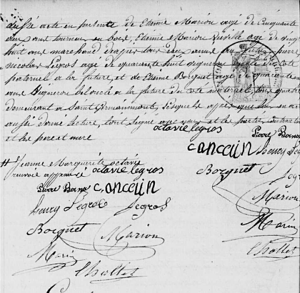Mariage Bernot Pierre - Legros Jeanne Marguerite Octavie 23-05-1846 -2.jpg